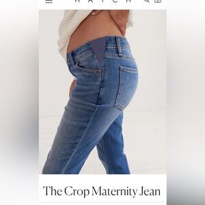 Hatch The Crop Maternity Jeans, Indigo, Size 30